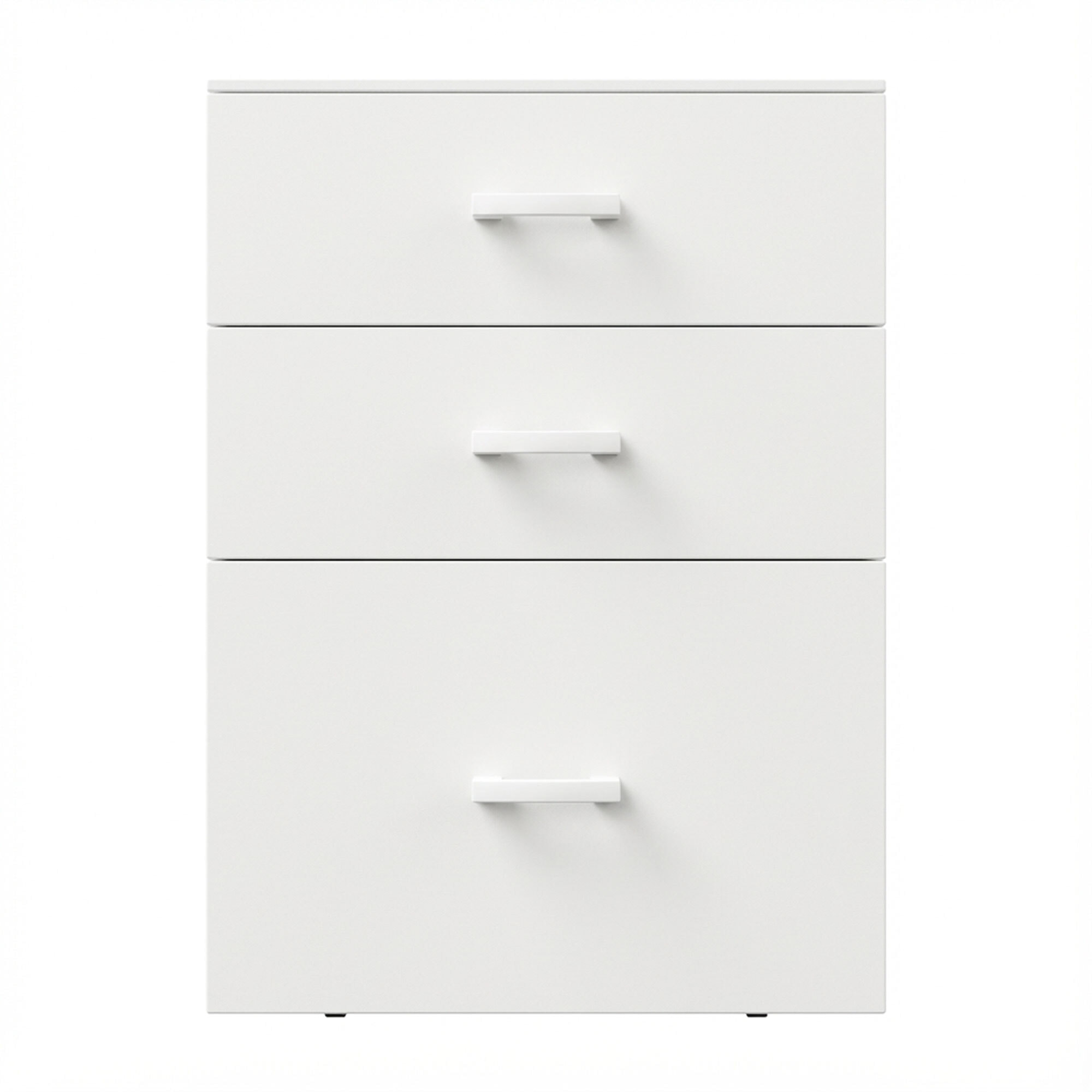 Lyra - Cassettiera Porta Stampante 3 Cassetti Mobiletto da Ufficio con Ruote in Legno MDF Bianco