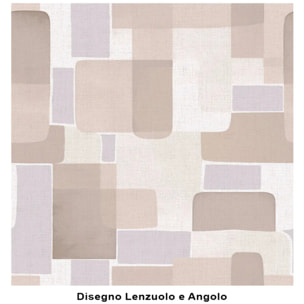 Lenzuolo Inferiore Angolare BRICK BEIGE 100% Cotone e Made in Italy a quadri geometrico