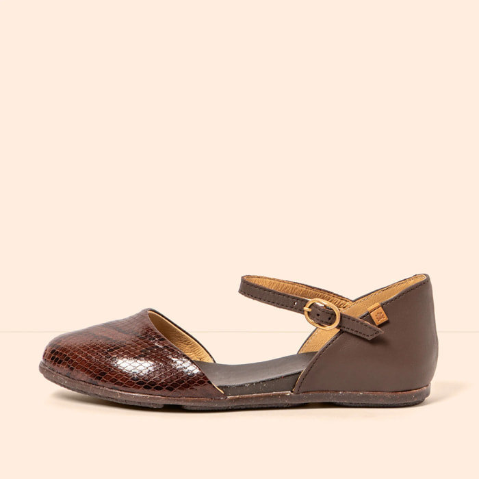 Sandalias ND54 SOFT NAPPA-SNAKE CHOCOLATE/STELLA color Chocolate