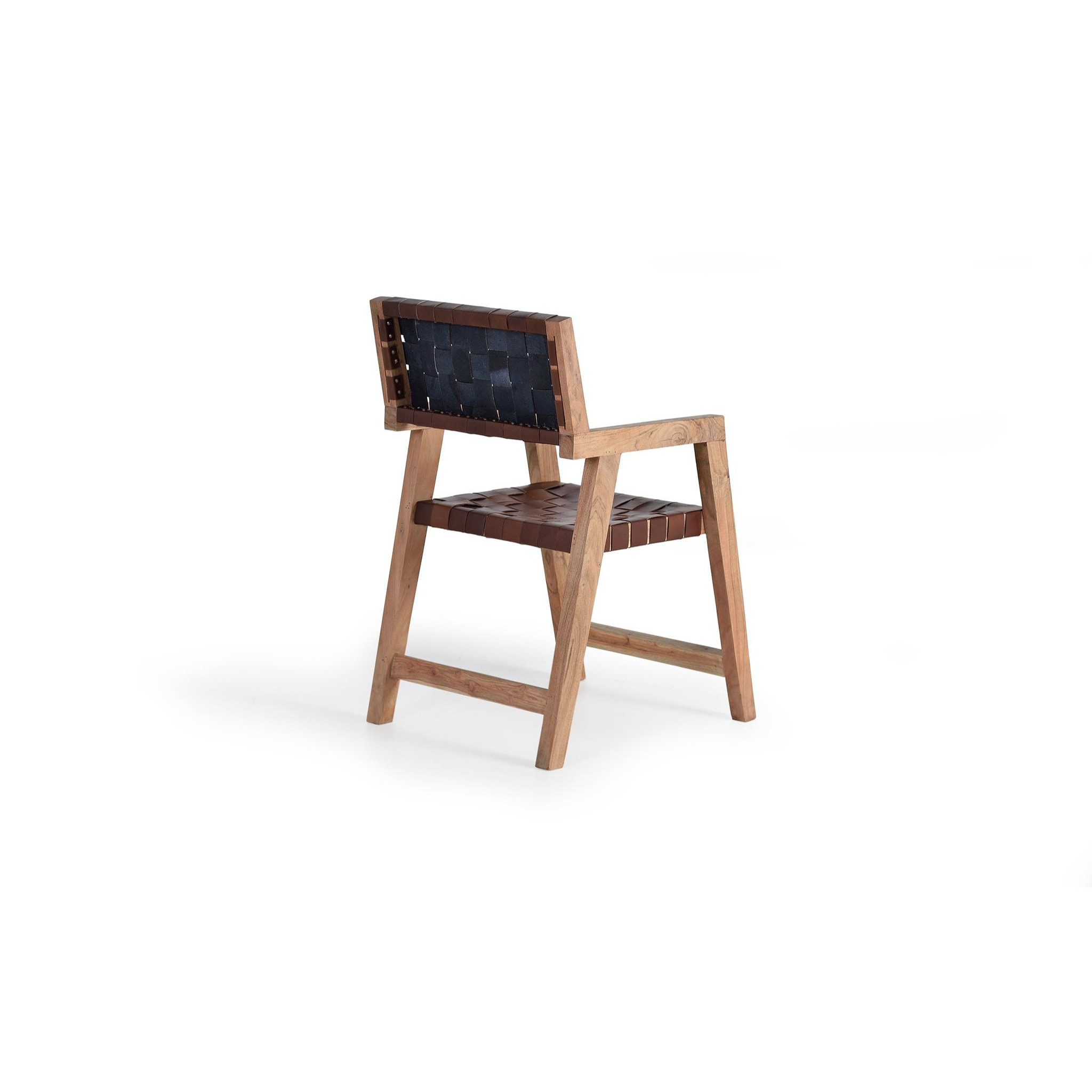 Sillón de Madera de Acacia 53 Cm Estilo Rústico Vintage
