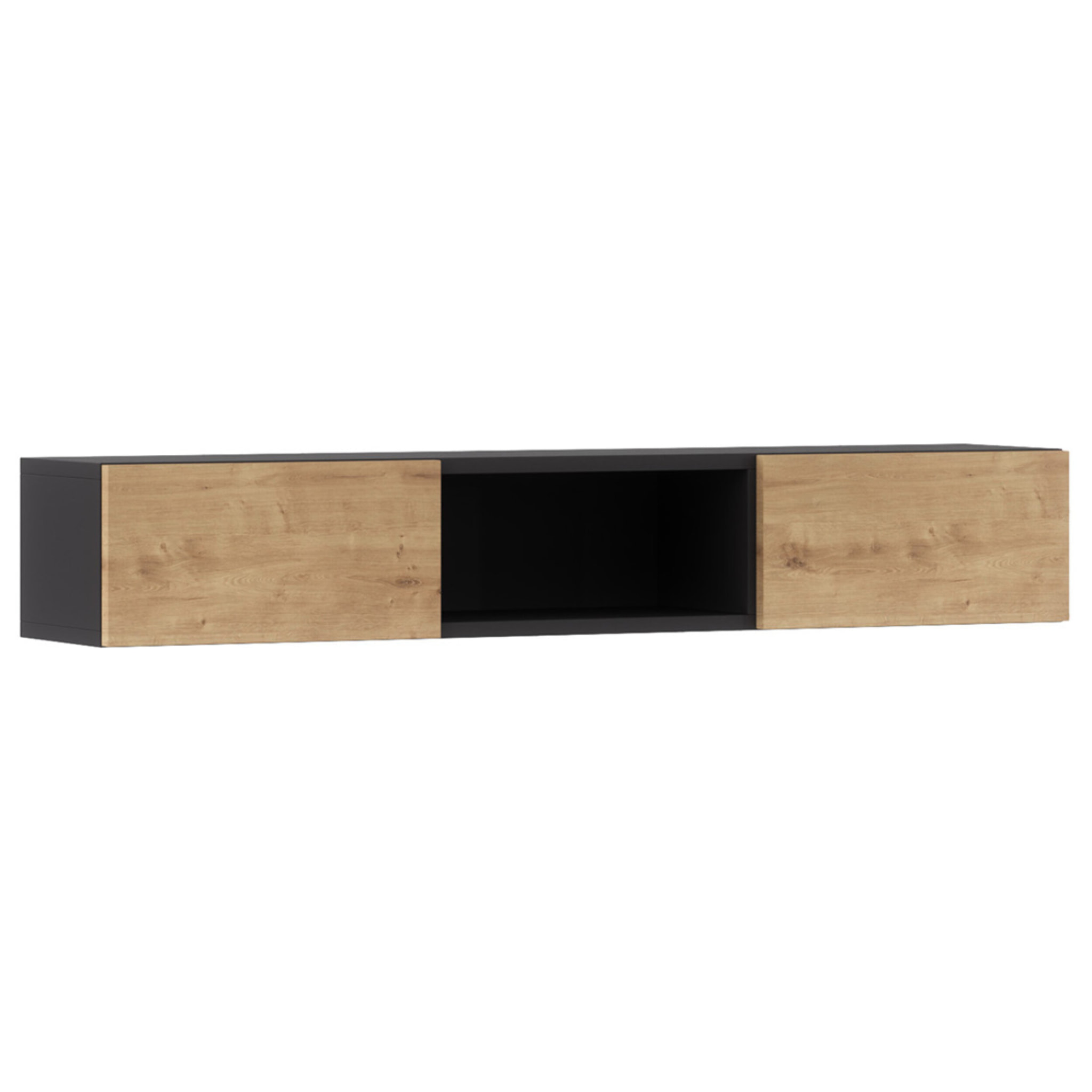 Felicia - étagère suspendue - 120 cm - Bois / Noir