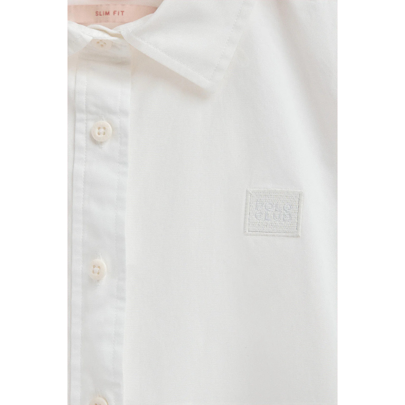 Camisa blanca de corte slim con logo Polo Club