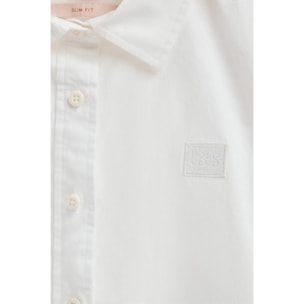 Camisa blanca de corte slim con logo Polo Club