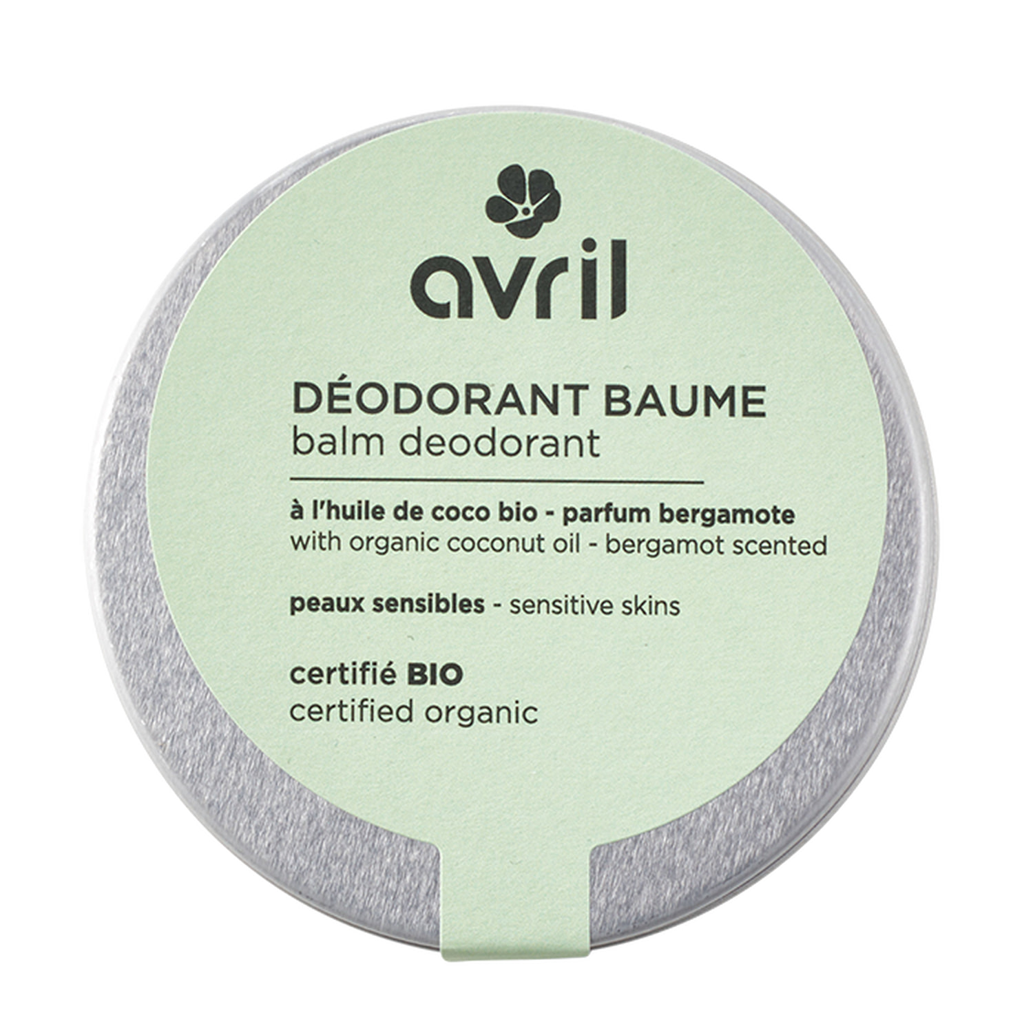 Déodorant - Certifié bio - Déodorant baume - Peaux sensibles - Parfum Bergamote 75 g