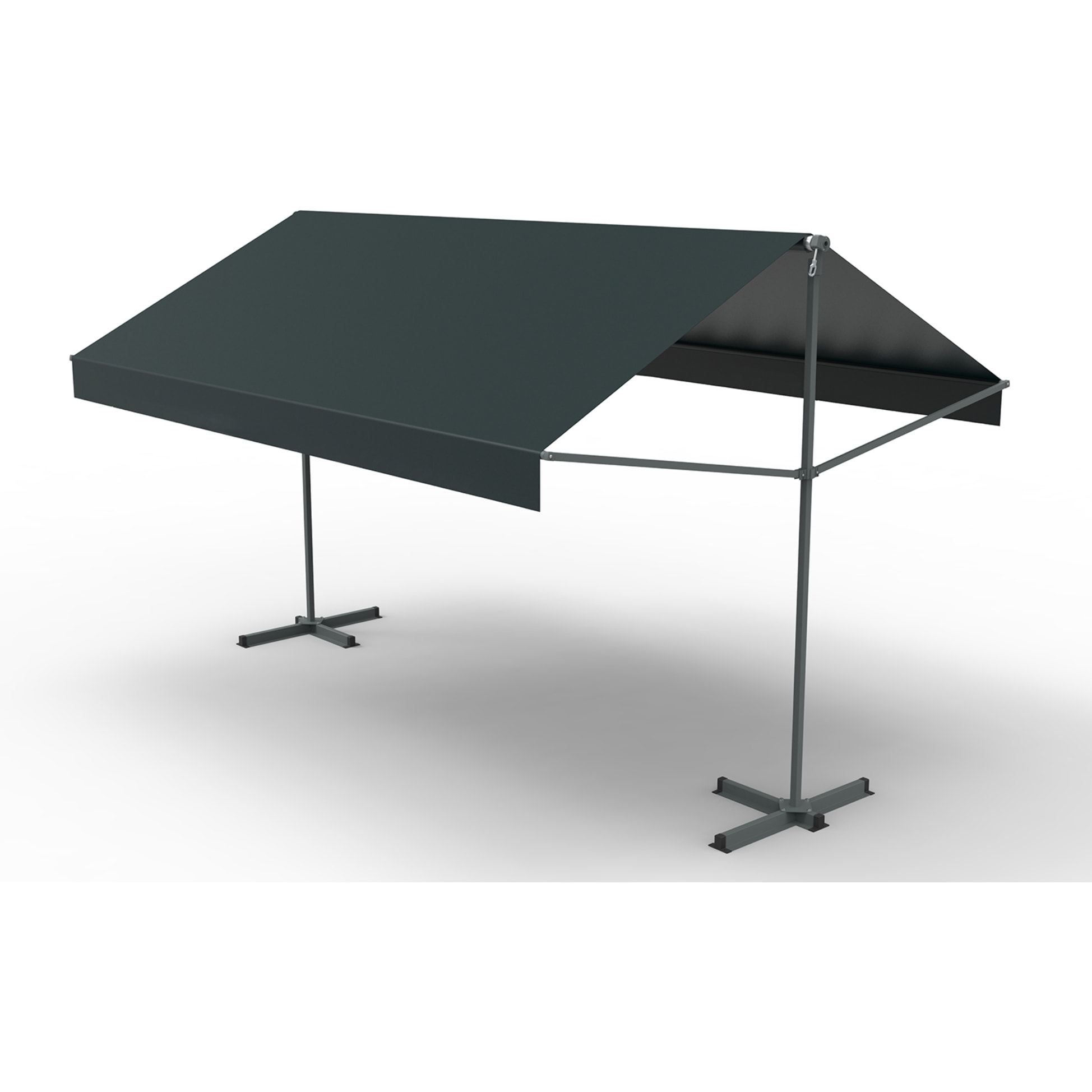 Store banne double pente 4 x 3 m gris NAUARI