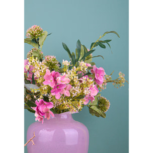 Bouquet Legato Con Ortensie. Altezza 55 Cm - Pezzi 3 - 30X55X30cm - Colore: Rosa - Bianchi Dino - Fiori Artificiali