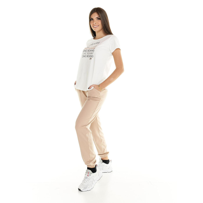 Camiseta de mujer Leone de manga corta Winter Chic Boxing