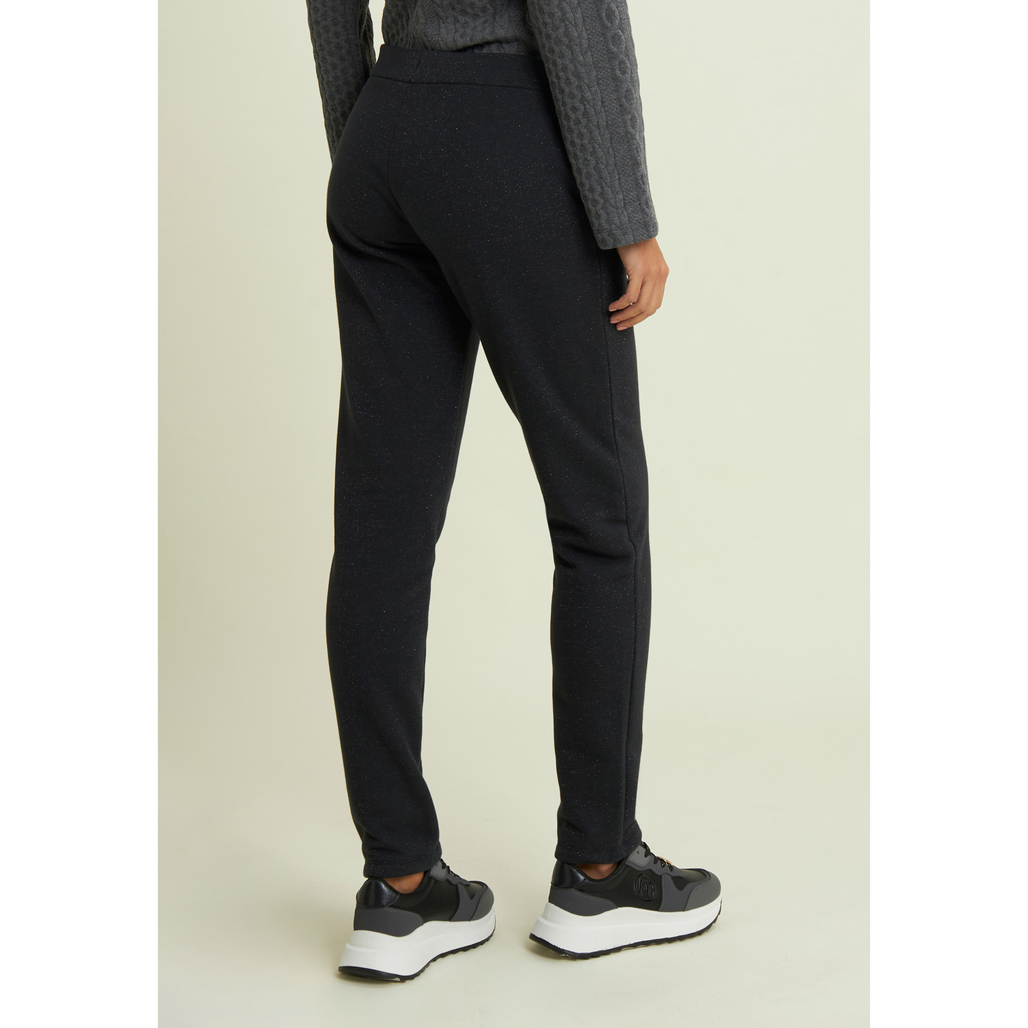 Pantaloni donna regular mélange lurex