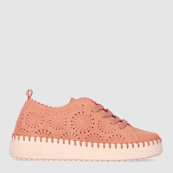Zapatos de Tejido - Naranja - Tacón: Bajo