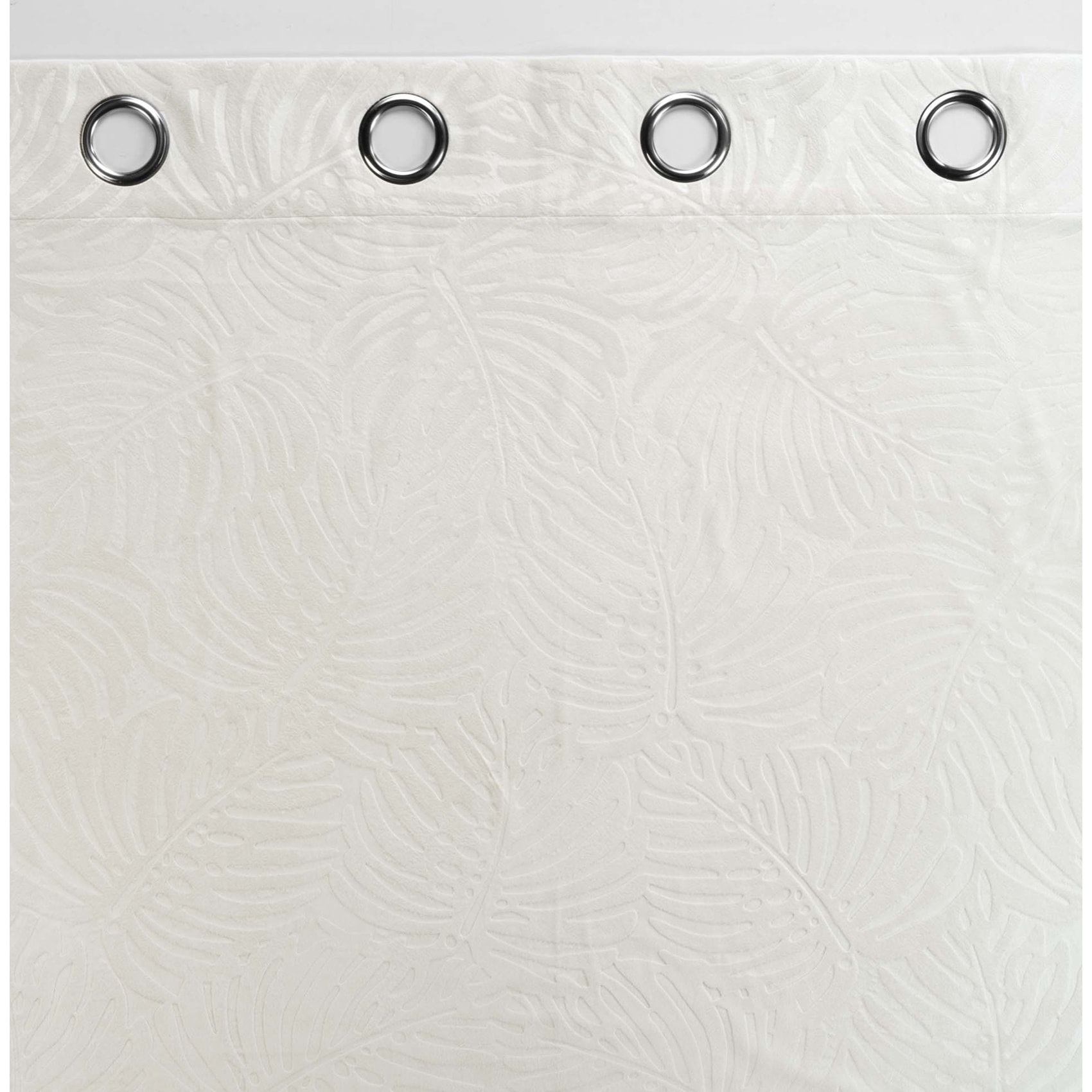 Rideau occultant en velours feuilles de monstera - Naturel