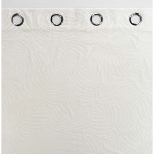 Rideau occultant en velours feuilles de monstera - Naturel