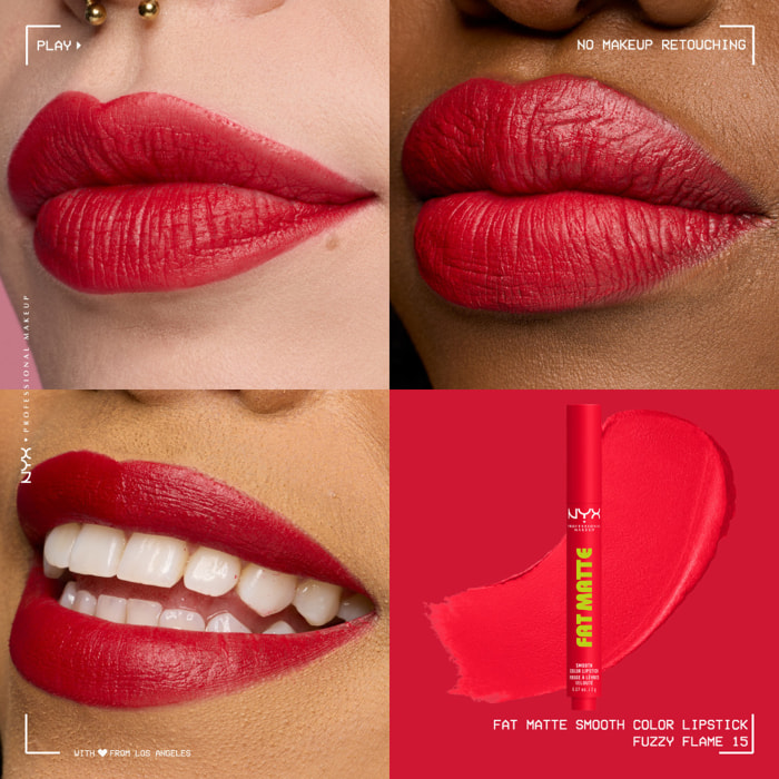 NYX Professional Makeup Fat Matte Rouge à Lèvres Mat Crémeux Fizzy Flame