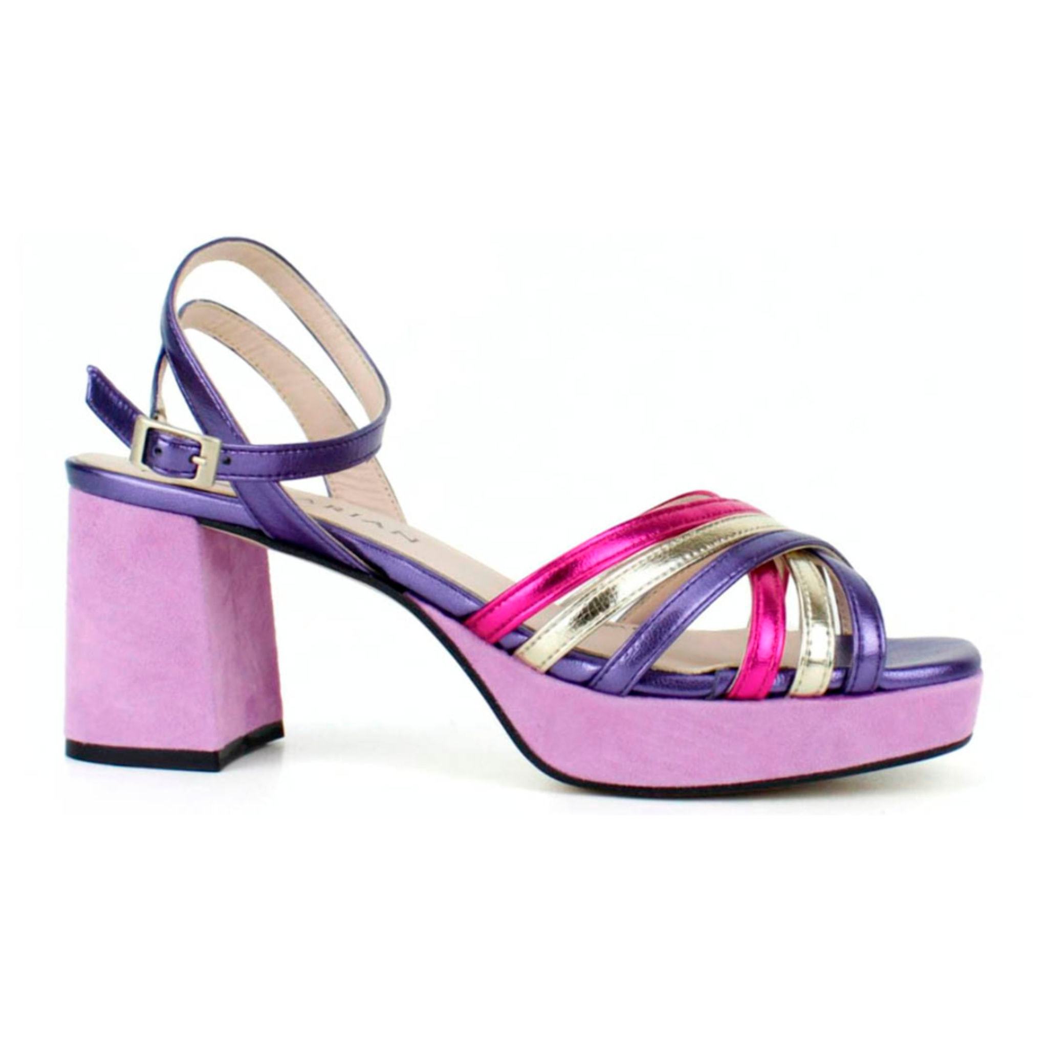 Sandalia plataforma combi. Tacón 6,5 cm