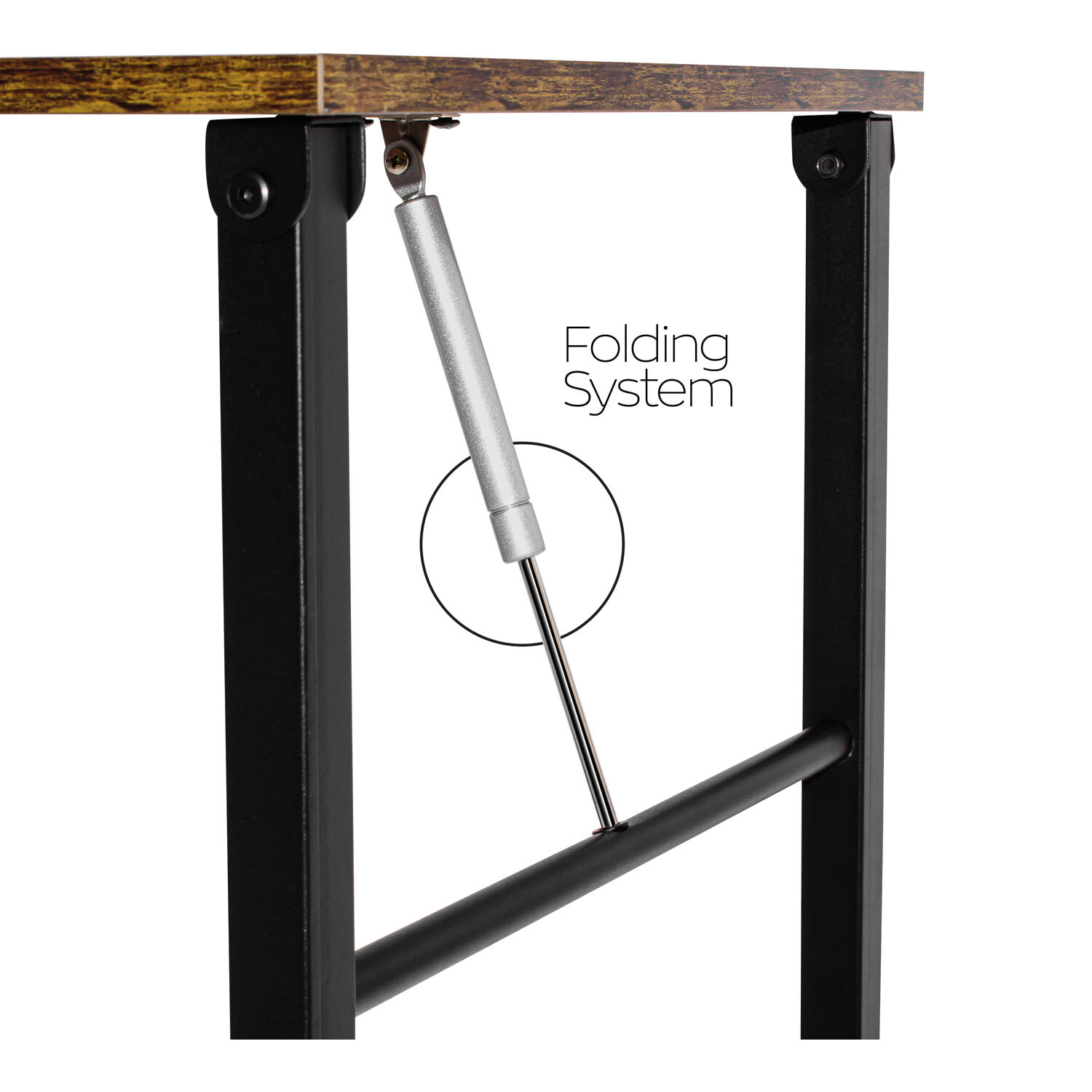 Bimyo - Scrivania pieghevole con libreria salvaspazio in stile industriale, 50x41xH128 cm