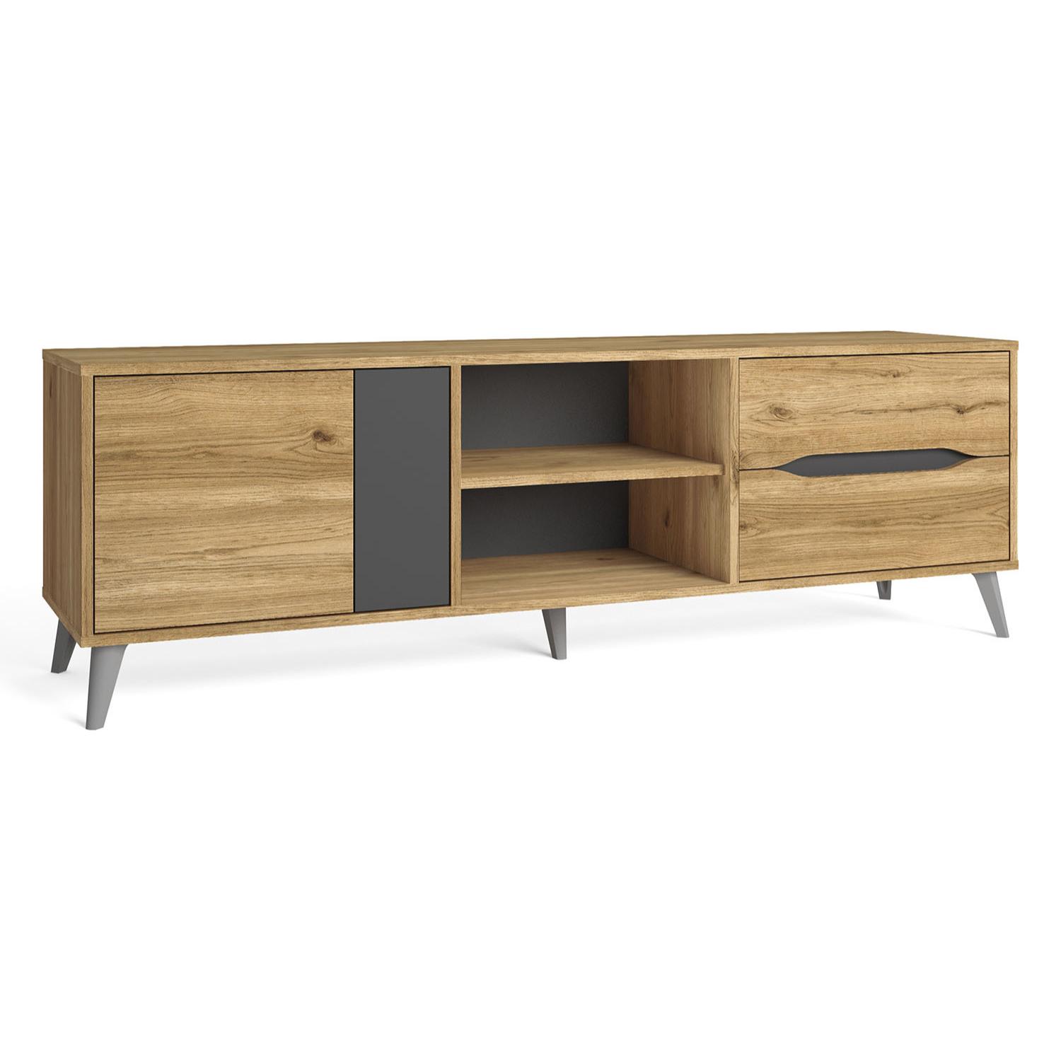 Mueble tv orly color 2c2p naturale/pizarra