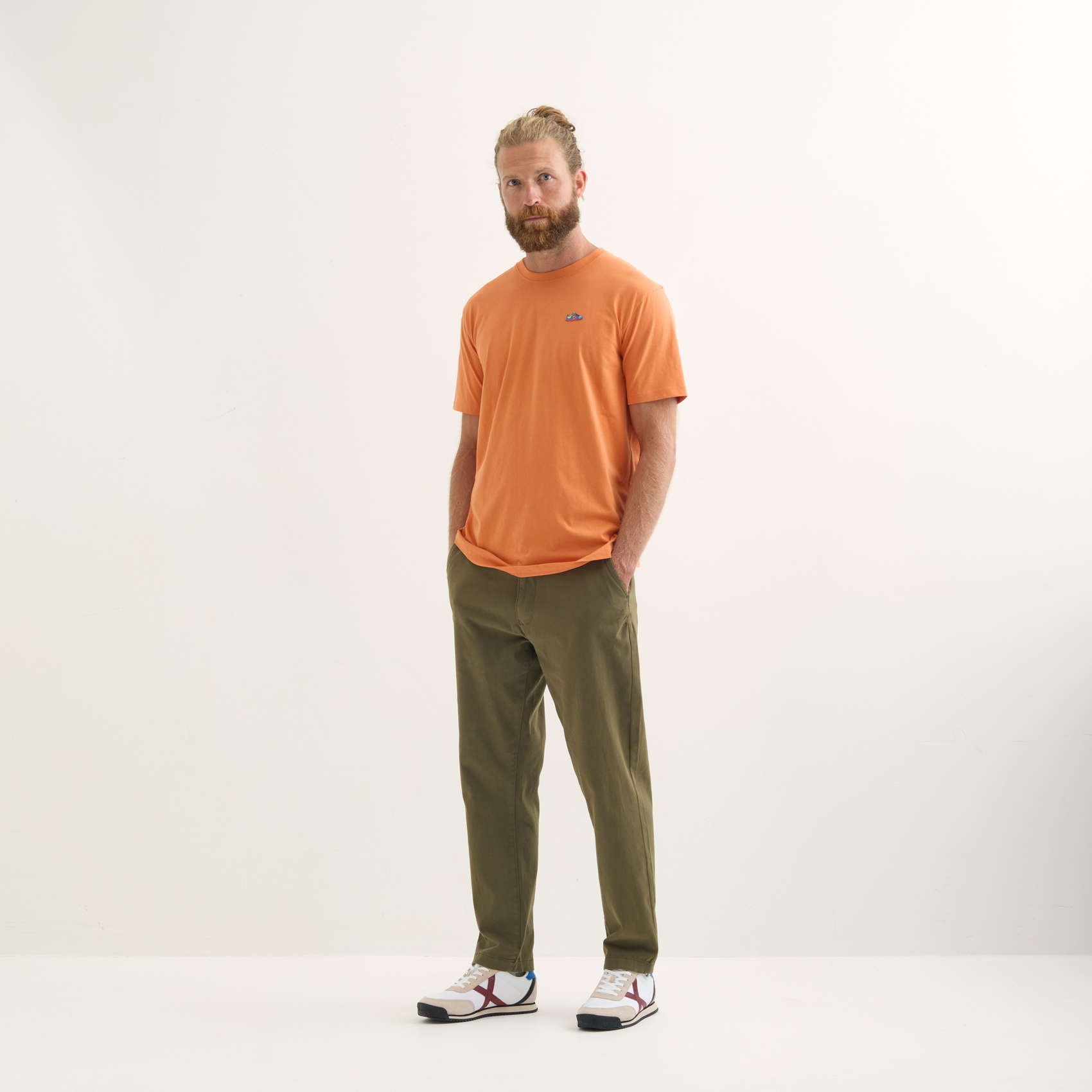 Camiseta MUNICH Heritage lifestyle hombre de algodón orgánico naranja