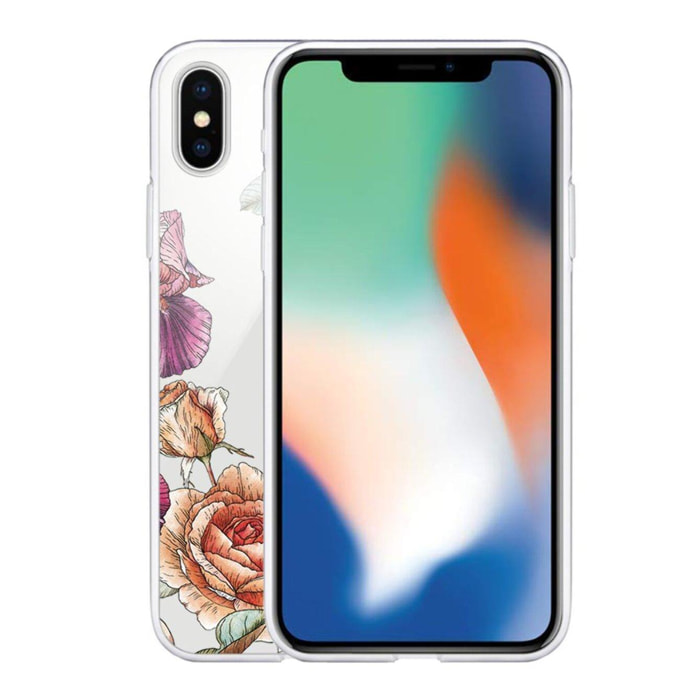 Coque iPhone X/Xs silicone transparente Amour en fleurs ultra resistant Protection housse Motif Ecriture Tendance La Coque Francaise