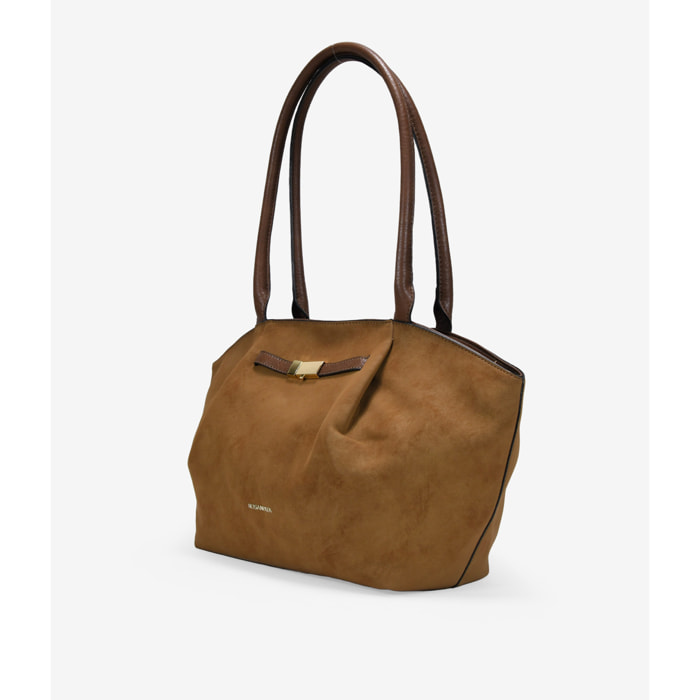 Bolso de hombro cuero con hebilla