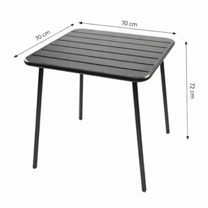 EVORA Table carrée 4 places 70x70cm bleu