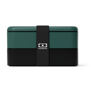 Lunch box 2 compartiments Original 1L Made in France Vert/Noir