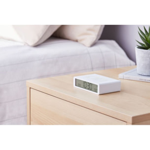 Réveil LEXON Flip Classic Rechargeable en USB-C Blanc