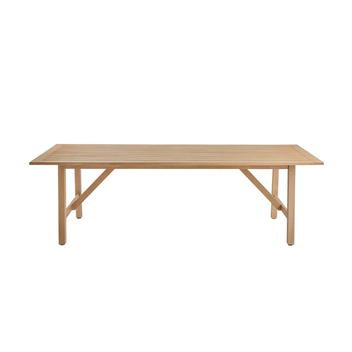 Table de jardin en bois d'eucalyptus LORIA naturel. 8 places. 260 x 100 x 76 cm