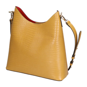 Borsa a spalla da donna - Modello Carmine - Vera pelle - 27.0 x 23.0 x 9.0 cm