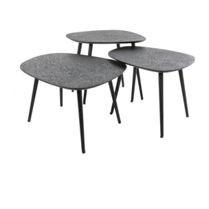 Table basse design organique finition anthracite (3 pièces) RALF