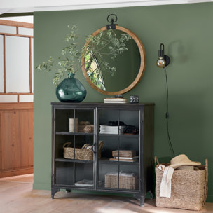 Applique murale "Keli" - métal et cuivre - noir - D12 cm