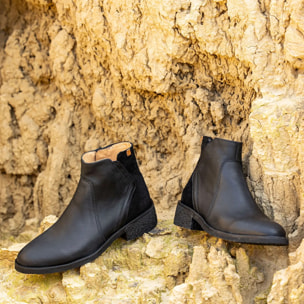 Botines con tacón N5946 MULTI LEATHER BLACK / IRATI color Black