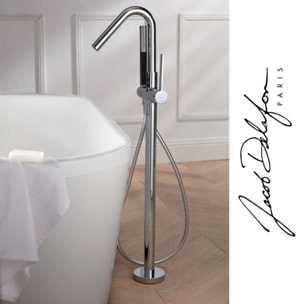 Mitigeur baignoire à encastrer au sol Grands Boulevards chrome + corps encastré