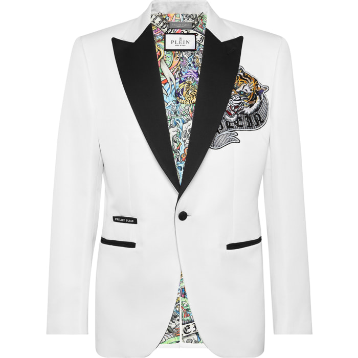 PHILIPP PLEIN One-Button Blazer Slim Fit TATTOO