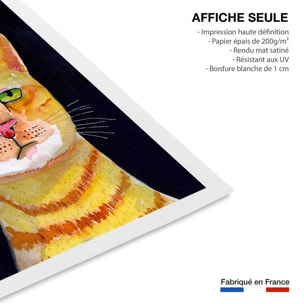 Affiche enfant chat roux  Affiche seule