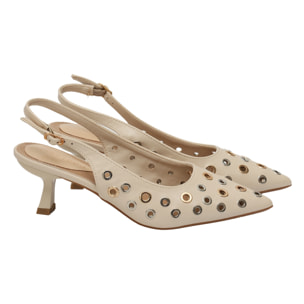 Decolletè borchie - tacco7,0 cm