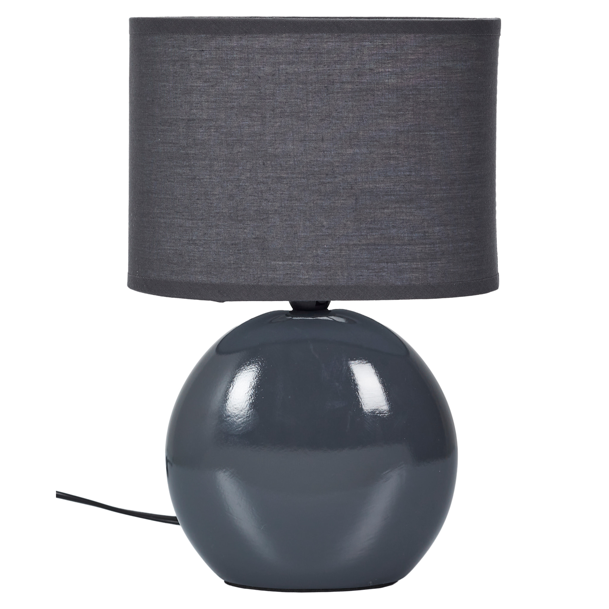 Lampe Ceramique Ovale Gris Antracite H30cm