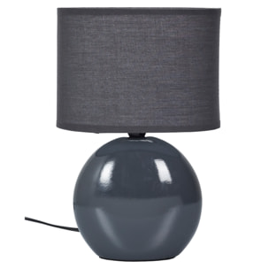 Lampe Ceramique Ovale Gris Antracite H30cm
