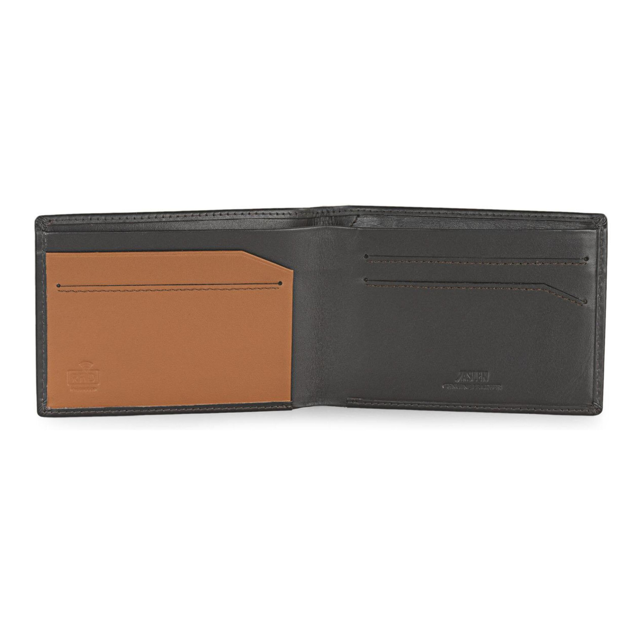 Cartera Hombre Piel Jaslen Lyon Marron Oscuro-Marron