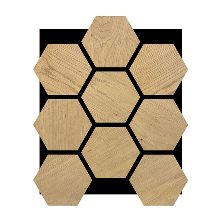 Panneau acoustique mural d'intérieur 62x76 cm en MDF sur feutre polyester, décor chêne clair, 0,47 m2 (SATAKUPANLOTHEX)