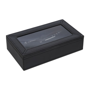 J-Line accessoires vin 6 pièces - simili cuir - noir