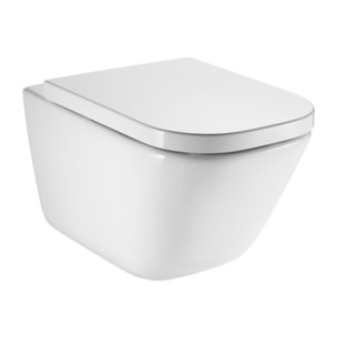 Pack WC bâti-support autoportant + WC suspendu sans bride avec abattant SoftClose + plaque noir mat (STROGAWR07-U)