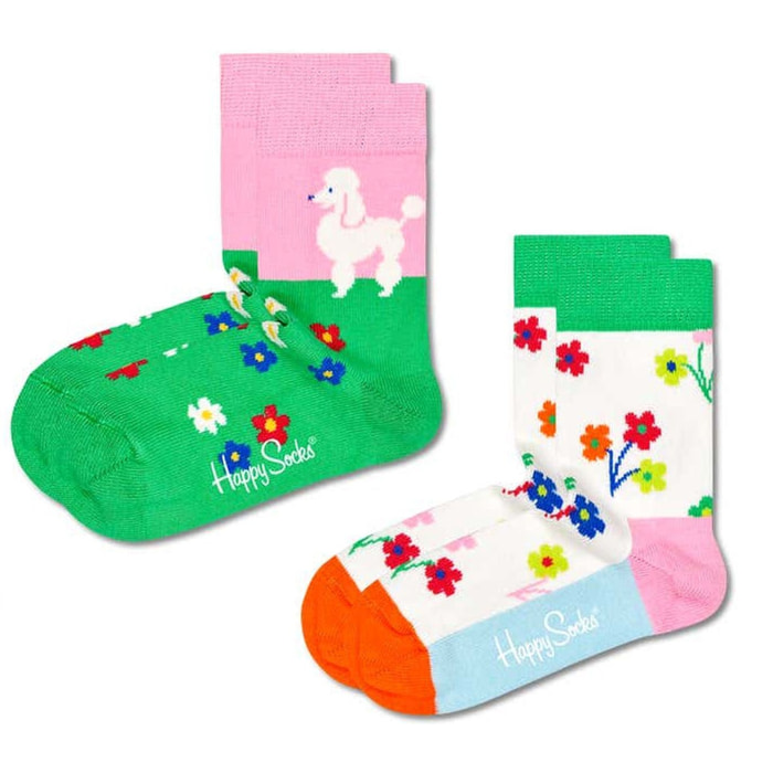 Calcetines 2-pack kids poodle & flowers _x000D_