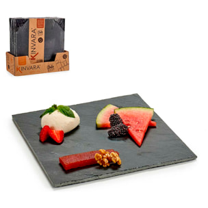 Set di 6 piatti quadrati per antipasti. 25 x 25 cm.