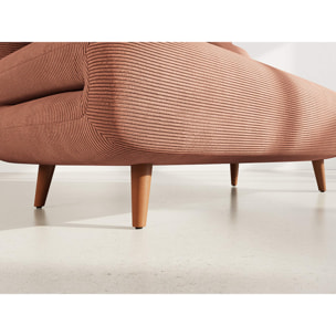 Lumi - Banquette convertible clic-clac 2 places en velours côtelé - Terracotta