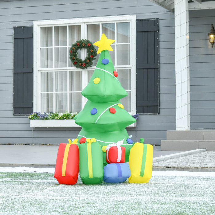 Árbol de Navidad Inflable Iluminación LED 65x75x150cm Verde