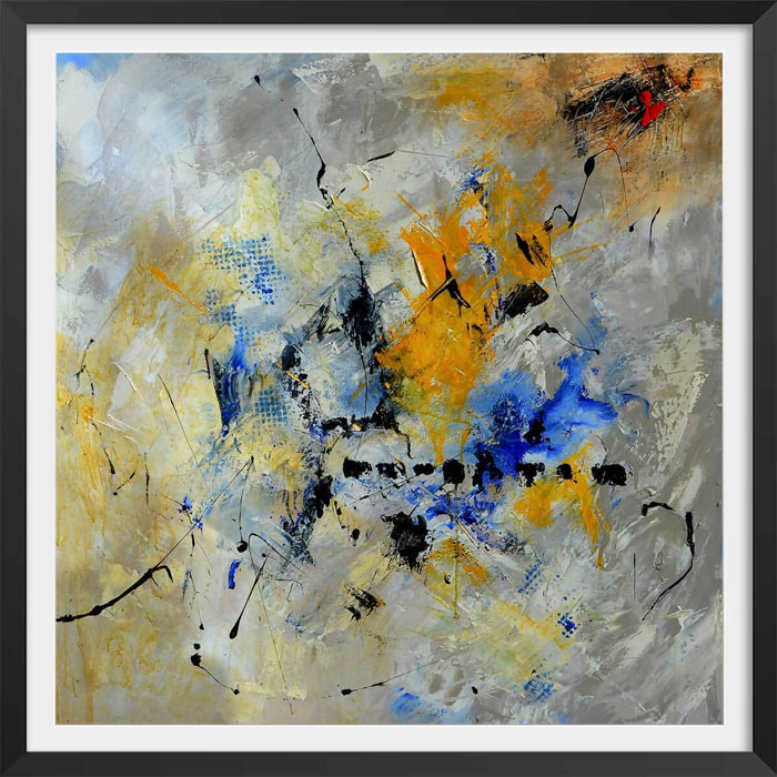 Affiche reproduction abstract art pol Affiche + cadre en bois - Noir