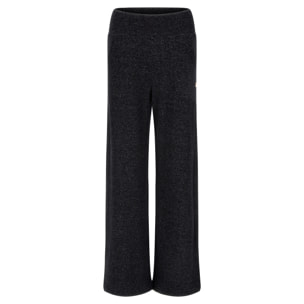 Pantaloni ampi in felpa tricot con vita risvoltabile