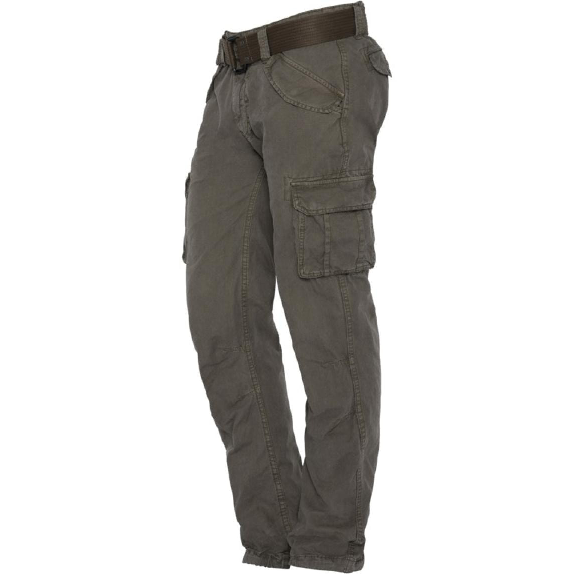 TRBATTLE70PK2 ARMY PANTS WITH BELT 100% COTTON Verde