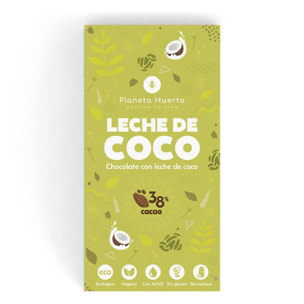 PLANETA HUERTO | Tableta Chocolate Blanco Vegano 35% Ecológico 100 g – Con Aceite de Oliva Virgen Extra – Sin Gluten, Sin Lactosa y Sin Azúcares Añadidos