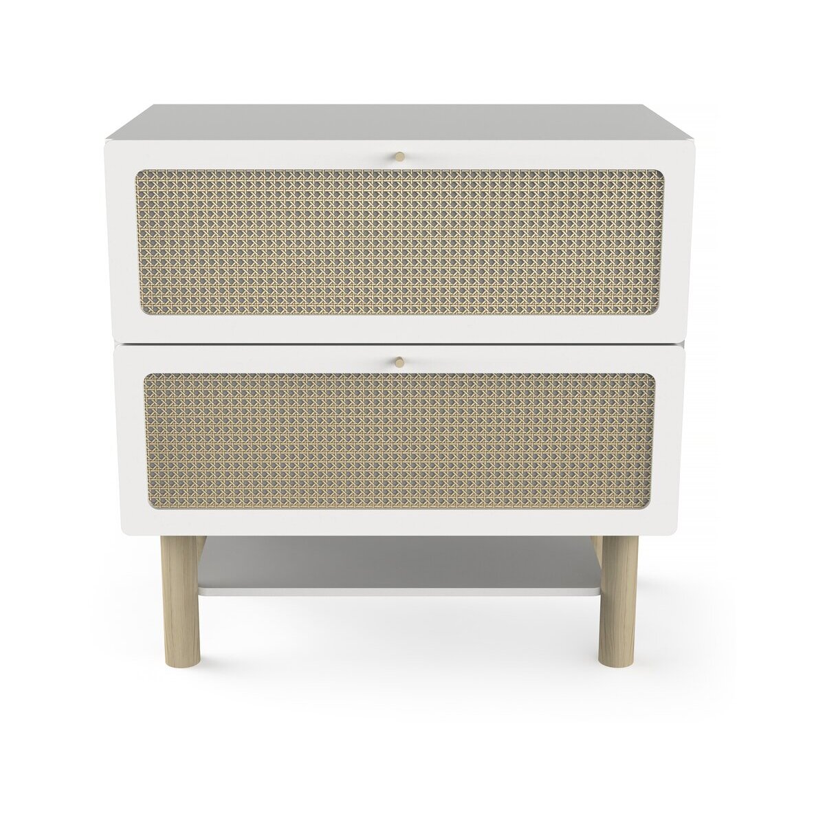 Commode bois enfant " Ochna " - 2 tiroirs - Blanc