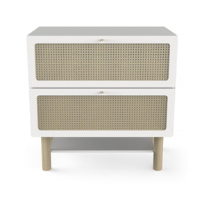 Commode bois enfant " Ochna " - 2 tiroirs - Blanc